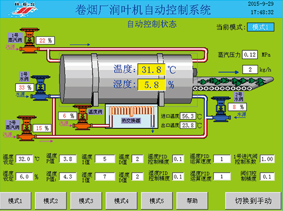 煙廠(chǎng)潤(rùn)葉機(jī)自動(dòng)控制系統(tǒng)